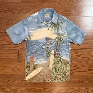 Men's Kamehameha Vintage Ocean Breeze Surfboard Print Shirt